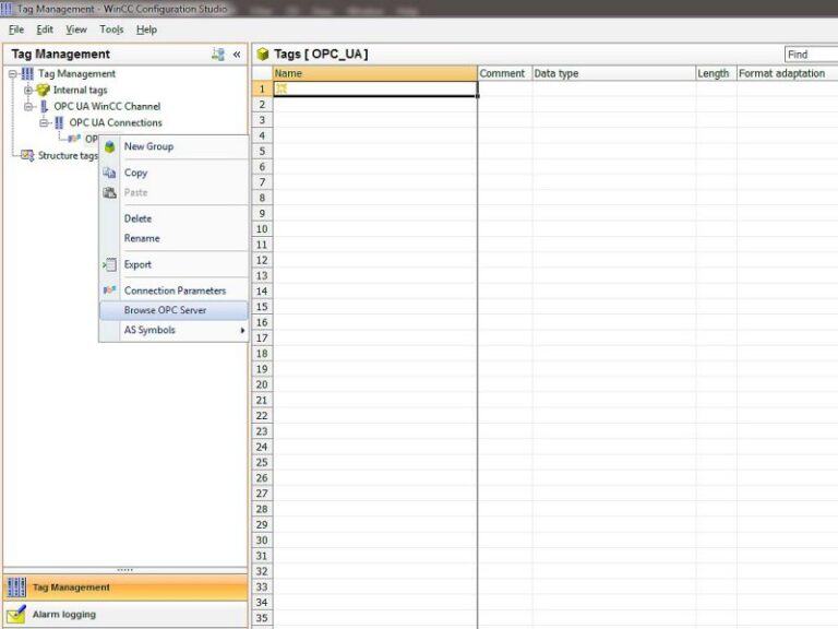 How to communicate a PLC system with SCADA via OPC UA?